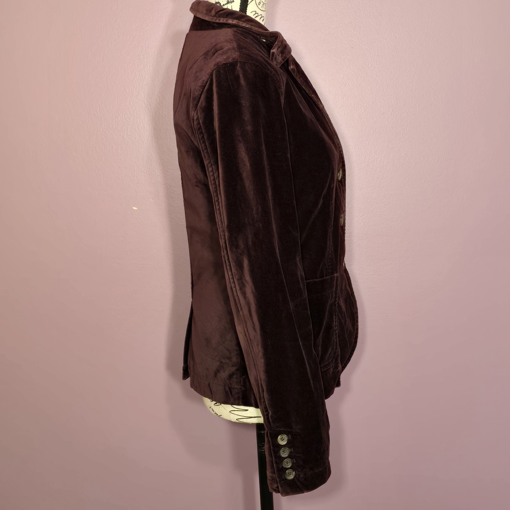 J. Crew Purple Burgundy Velvet Blazer Y2K Goth 4 - Picture 13 of 15